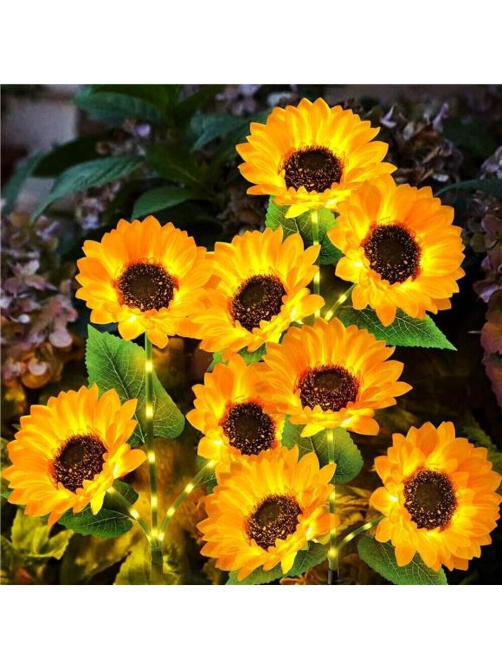 Solar Garden Lights Outdoor 3 Pack Sunflower Waterproof Solar Yard Patio Decor